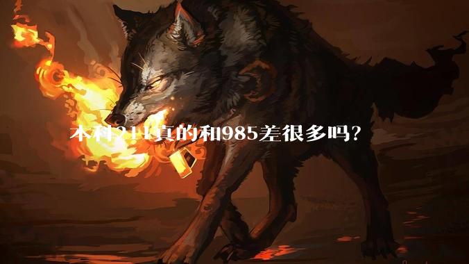 本科211真的和985差很多吗？