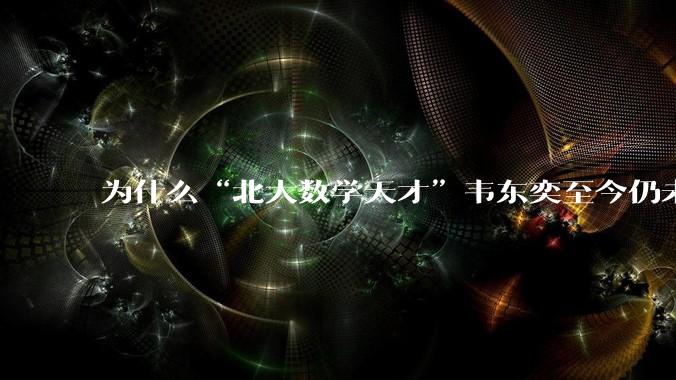 为什么“北大数学天才”韦东奕至今仍未取得任何实质性成就却被封神？