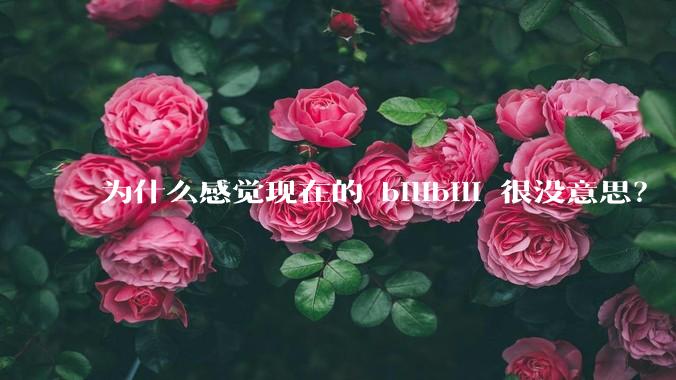 为什么感觉现在的 bilibili 很没意思？