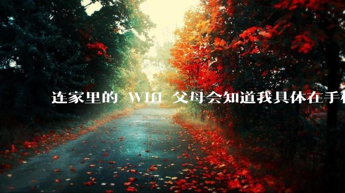 连家里的 Wifi 父母会知道我具体在手机上看了什么内容吗?