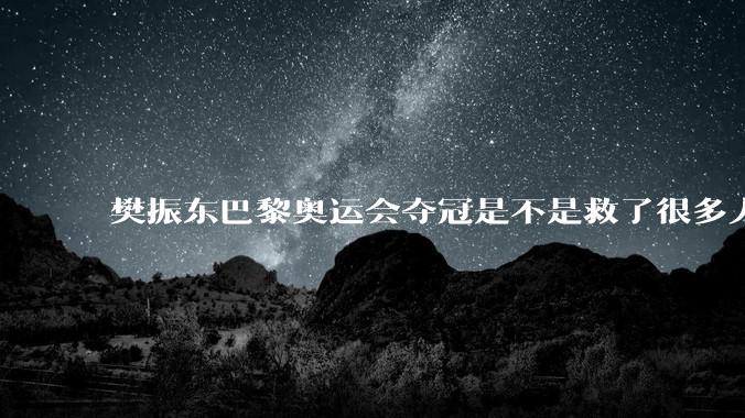 樊振东巴黎奥运会夺冠是不是救了很多人？