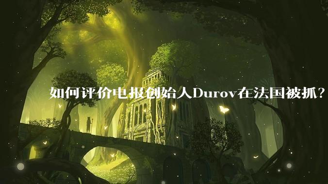 如何评价电报创始人Durov在法国被抓？