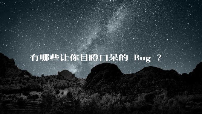 有哪些让你目瞪口呆的 Bug ？