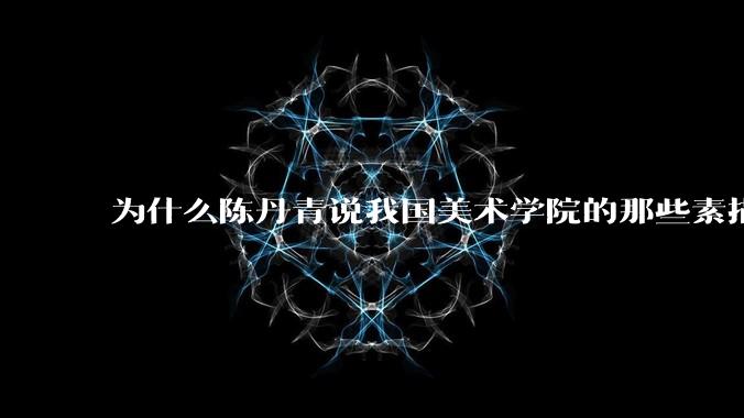 为什么陈丹青说我国美术学院的那些素描是死路一条、是一场灾难、是反艺术的？