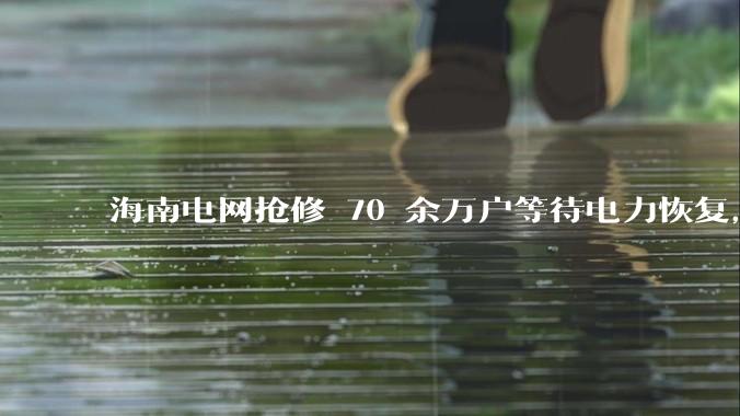 海南电网抢修 70 余万户等待电力恢复，目前当地情况如何？