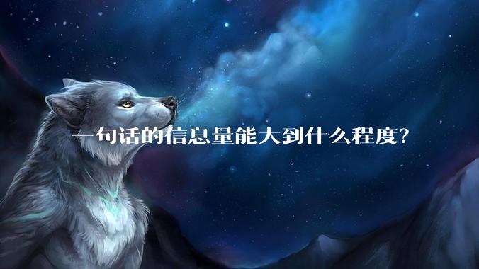 一句话的信息量能大到什么程度？