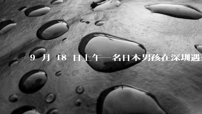 9 月 18 日上午一名日本男孩在深圳遇袭死亡，此事带来哪些警示？