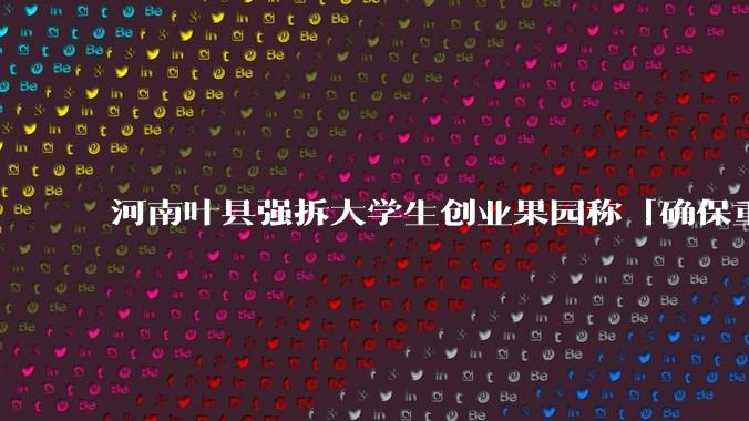 河南叶县强拆大学生创业果园称「确保重点项目落地」，官方回应「全面调查」，具体情况如何，透露出哪些问题？