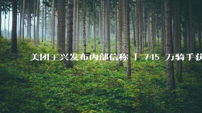 美团王兴发布内部信称「 745 万骑手获得 800 亿报酬，450 万参加保障试点」，如何解读？