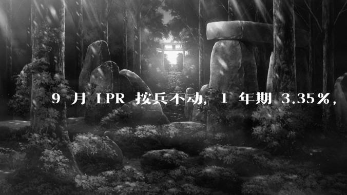 9 月 LPR 按兵不动，1 年期 3.35%，5 年期以上 3.85%，如何解读？哪些信息值得关注？