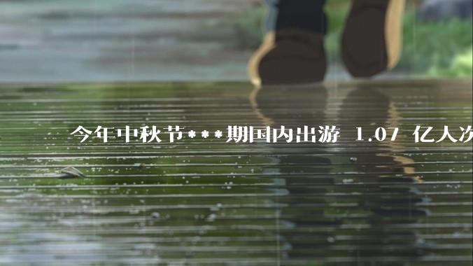 今年中秋节***期国内出游 1.07 亿人次，较 2019 年同期增长 6.3%，如何看待这一数据？