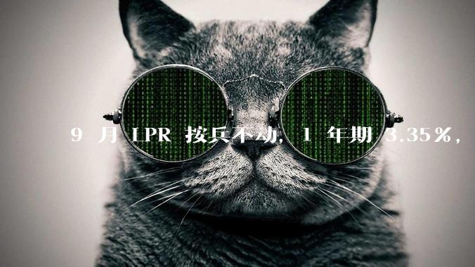 9 月 LPR 按兵不动，1 年期 3.35%，5 年期以上 3.85%，如何解读？哪些信息值得关注？