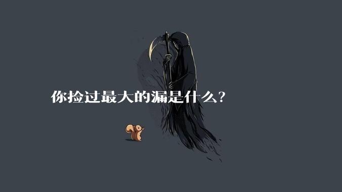 你捡过最大的漏是什么？