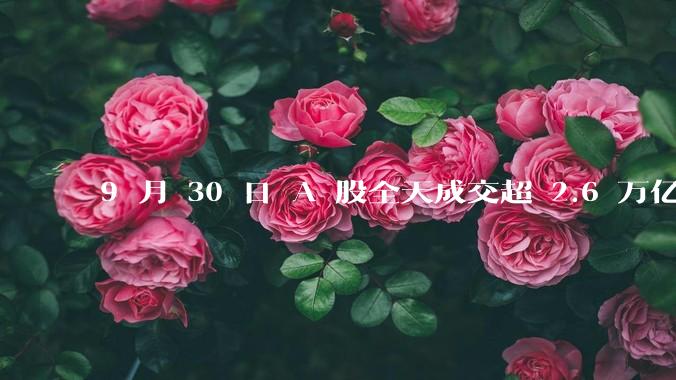 9 月 30 日 A 股全天成交超 2.6 万亿元，创历史新高，本轮行情是做多中国股市的最佳机遇吗？