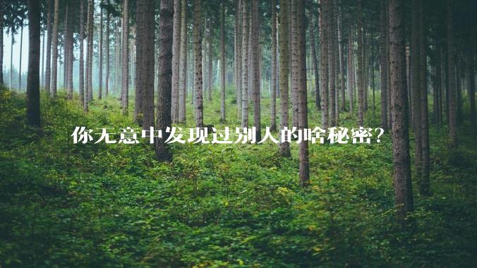 你无意中发现过别人的啥秘密？