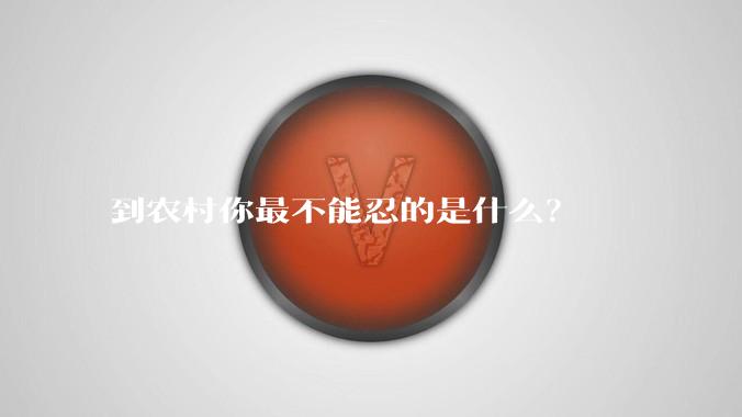 到农村你最不能忍的是什么？