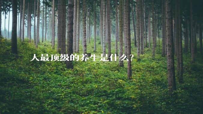 人最顶级的养生是什么？