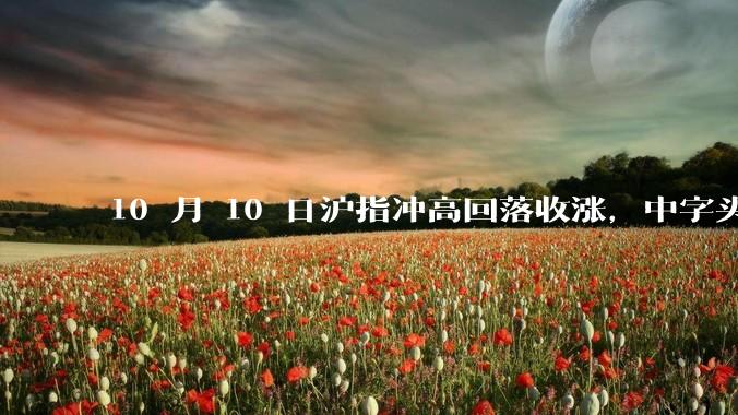 10 月 10 日沪指冲高回落收涨，中字头板块大涨，高位股跳水，超2900股上涨，如何看待今日行情？