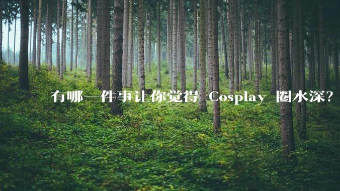 有哪一件事让你觉得 Cosplay 圈水深？