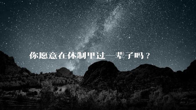 你愿意在体制里过一辈子吗?