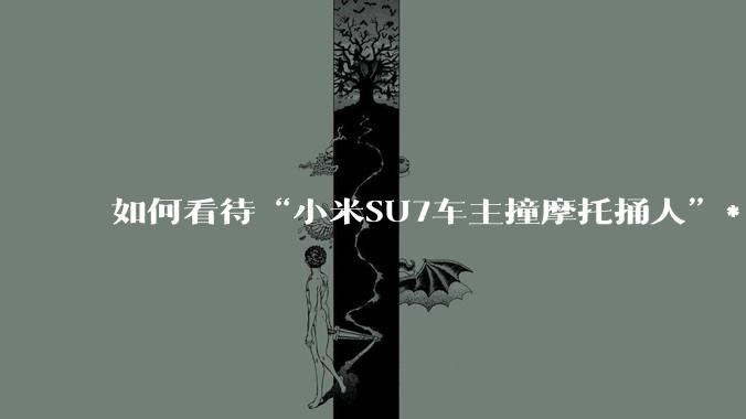 如何看待“小米SU7车主撞摩托捅人”***舆论偏向小米SU7车主？