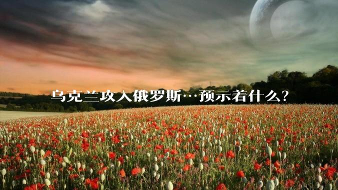 乌克兰攻入俄罗斯…预示着什么？